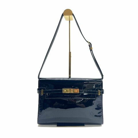 Saint Laurent YSL 黑色 漆皮 曼哈頓 肩背包