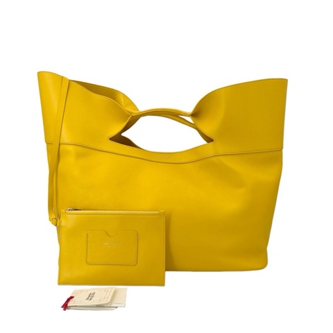 麥昆 Alexander McQueen 黃色 全皮 手提大托特 Tote 子母包