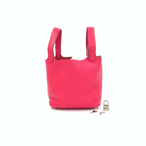 Hermès 極致粉 菜籃子18 A刻 手提包