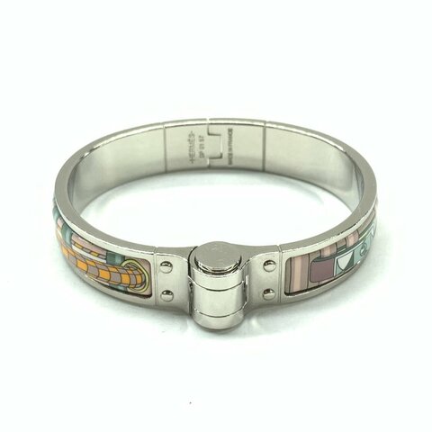 Hermès Hermes/銀扣琺瑯clic手鐲 內圈周長16.3釐米