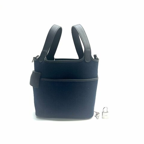 Hermès 深藍 菜籃子 Cargo 帆布 水桶 Z刻 手提包