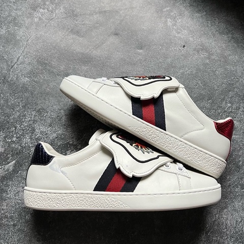 GUCCI古馳 ACE 虎頭魔術貼板鞋 34碼