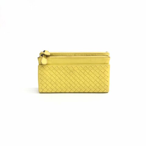 Bottega Veneta BV 黃色 編織 錢包