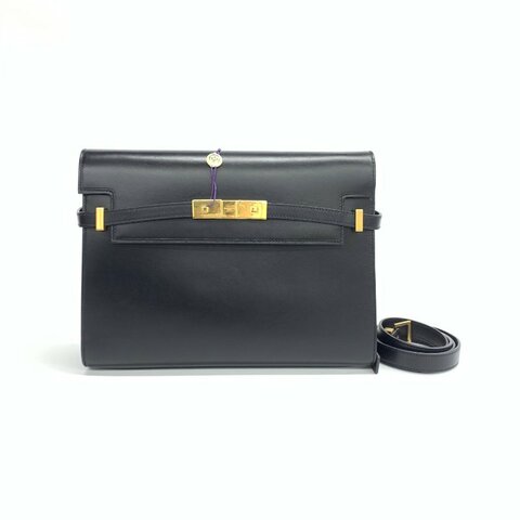 Saint Laurent 聖羅蘭 黑色 金扣 牛皮 曼哈頓 中號 肩背包