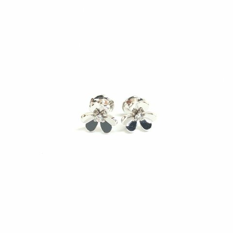 Van Cleef & Arpels 梵克雅寶 18K白金 frivole 鑽 mini 耳釘