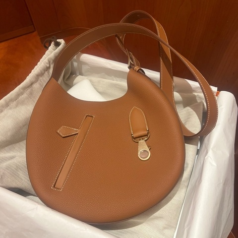Hermes 愛馬仕 Arcon Slim 金棕色 金扣 兩用肩背 斜背包 全新 米蘭機場抱出