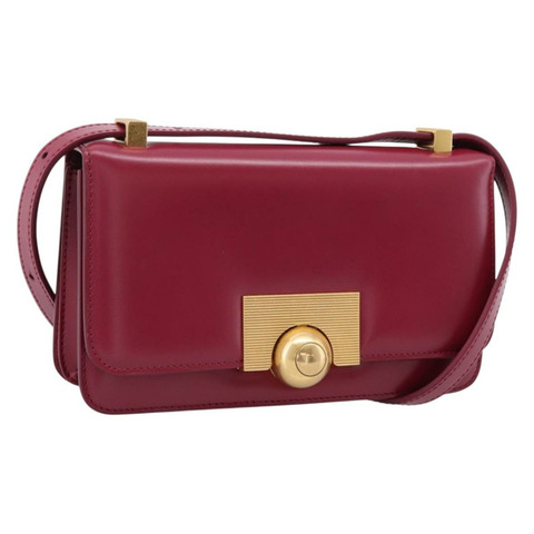 Bottega Veneta 肩背包 皮革 酒紅色 金色 正品 207636V