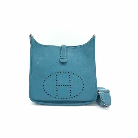 Hermès 馬卡龍藍(3P) Evelyne Taurillon 牛皮 GM N刻 肩背包