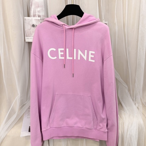 Celine 23FW 粉紅色字母連帽衛衣 Size M