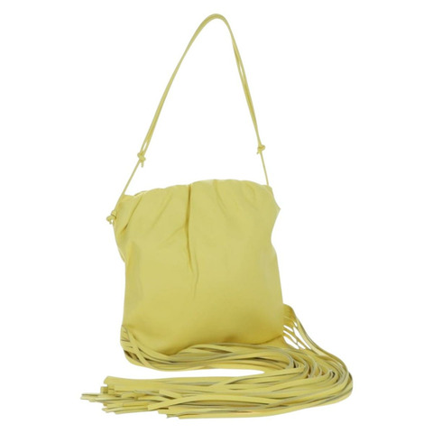 BOTTEGA VENETA 黃色皮革單肩包，正品，貨號 204821M