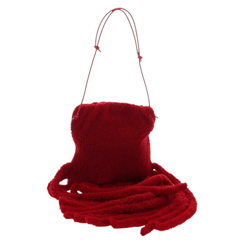 BOTTEGA VENETA 紅色羊毛肩包 正品 204815M