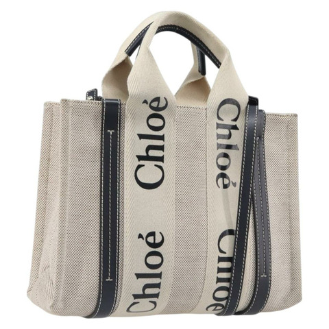 Chloe Woody 手提包帆布兩用白金配色 正品 ka6339
