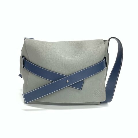 LOEWE 藍色 gate 荔枝牛皮 斜背包