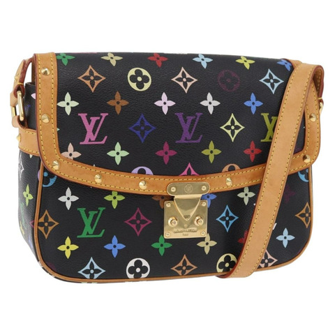 路易威登 Monogram Multicolor Sologne 肩背包 黑色 M92639 正品 ka6471V