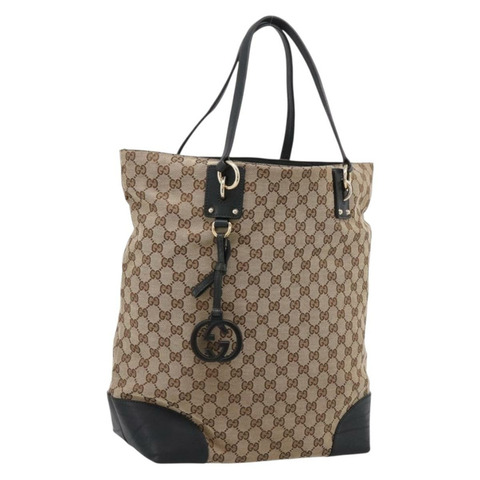 GUCCI GG帆布手提包 2way 金色 米色 247286 正品 BA15907V