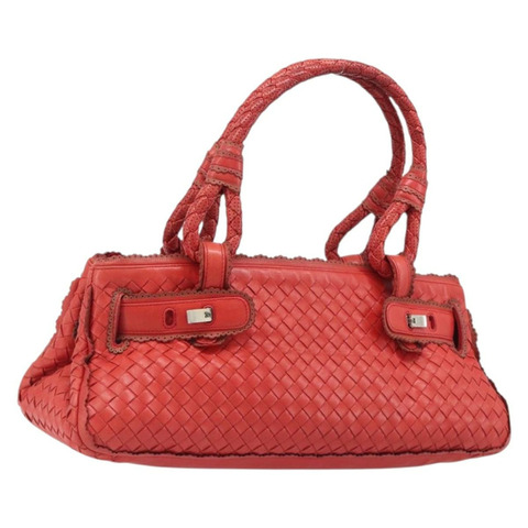 Bottega Veneta INTRECCIATO 手袋 皮革 紅色 銀色 正品 BA15870A