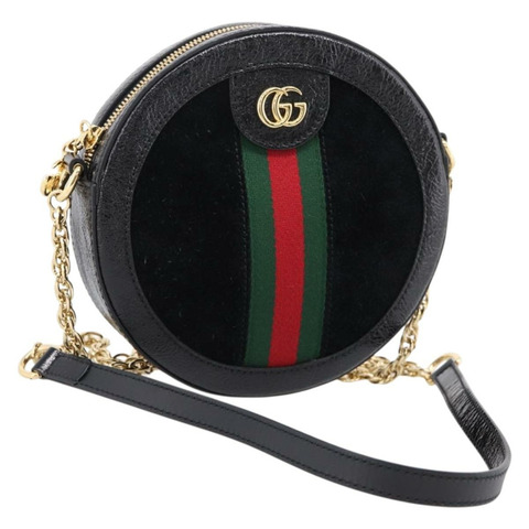 GUCCI Ophdia GG Web Sherry Line 鏈條單肩包 麂皮 550618 正品 ep16605V