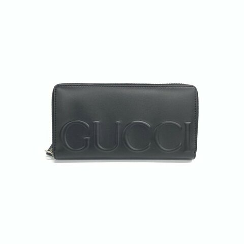 Gucci 黑色 壓紋 錢包