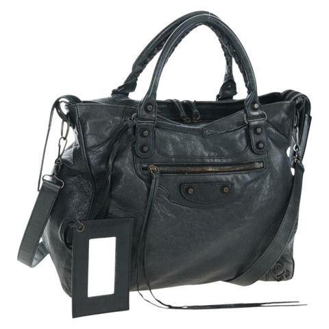 BALENCIAGA 經典 Vero 手提包 皮革 兩用 黑色 235216 正品 BA15797V