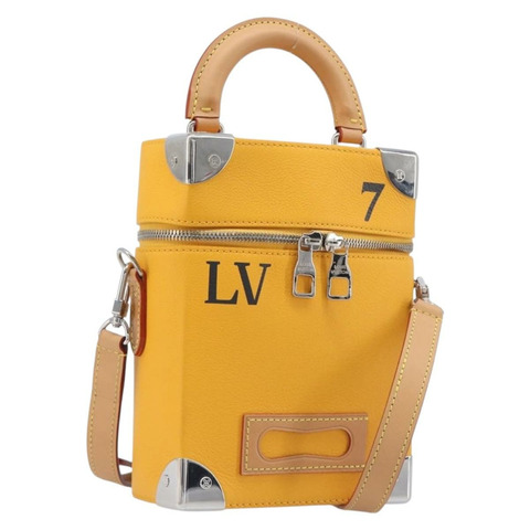 路易威登 (LOUIS VUITTON) 直式款式 Box Trunk 單肩包 藏紅花色 M59666 正品 209644SAM