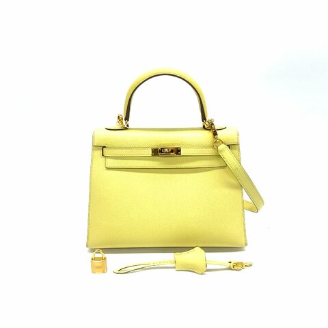 Hermès 小雞黃 kelly25 金扣 Z刻 epsom 肩背包