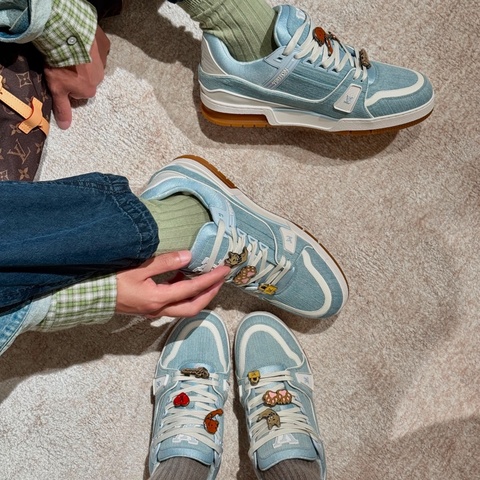 全新全套帶票 LV 路易威登 Trainer 七夕限定 牛仔布板鞋42.5碼