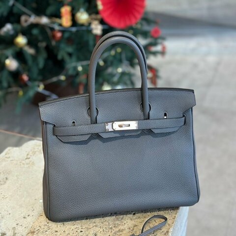 【精選美包】HERMES BIRKIN 30CM 稀有玫瑰金扣 錫器灰 D刻