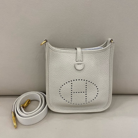 Hermes愛馬仕 Evelyne16 mini迷你號 冰川白