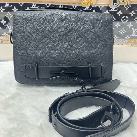 lv路易威登/Louis Vuitton steamer 黑武士插銷郵差包 芯片款 98新