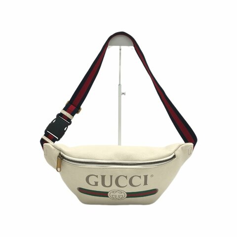 Gucci 白色 logo print 腰包