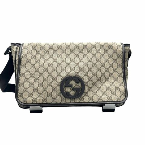 【美收精品】GUCCI GG Supreme 大型郵差包 D-278【隔月月中將轉賣至日本 上架期限30天】