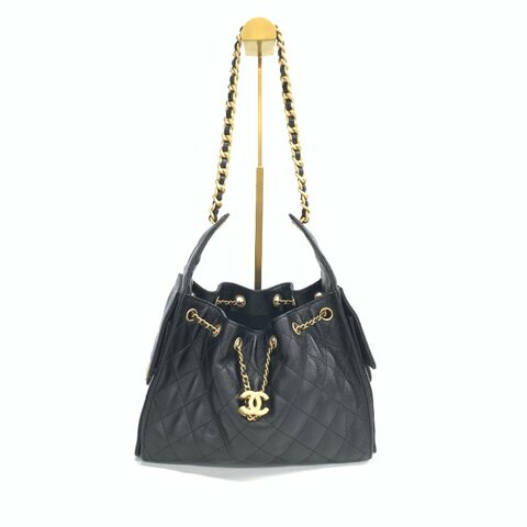 Chanel 黑色 26C 25bag 荔枝牛皮 小號 晶片肩背包