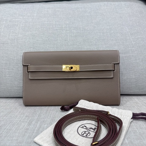 JK國際二手精品✨Hermes Kelly to go大象灰金 台灣購證正本