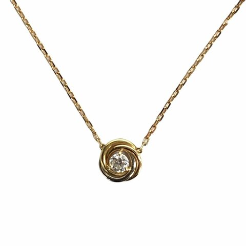 Cartier 18k玫瑰金 Trinity 鑽 項鏈