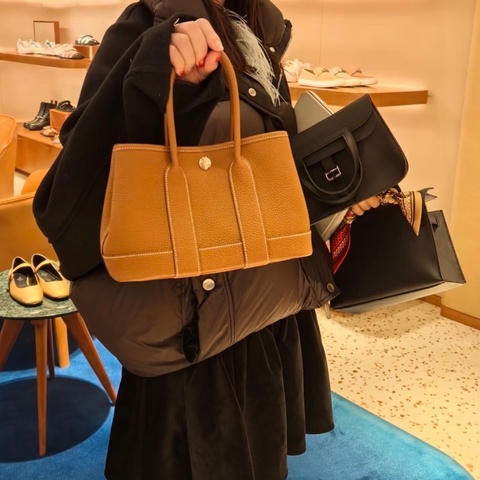 Hermès愛馬仕 Neo Garden 23 花園包Mini 37金棕色