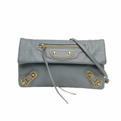 Balenciaga 灰色 牛皮 機車 信封包 斜背包